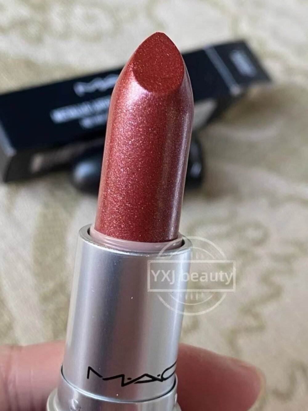 New Boxed Rare MAC Metallic Lipstick~Forbidden Romance~Full Size 3 g/0.1 oz